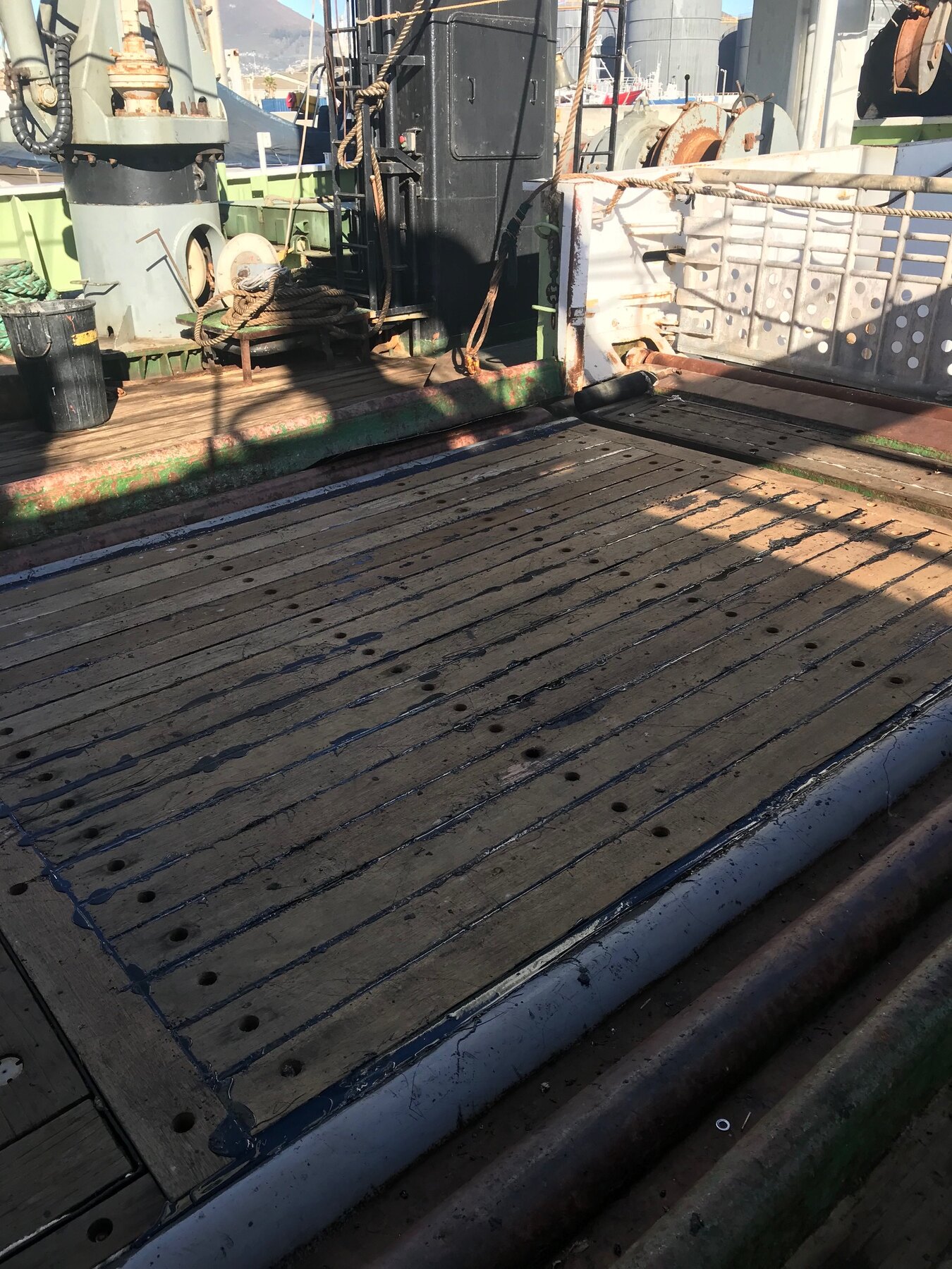 New wooden deck fitted and seams sealed